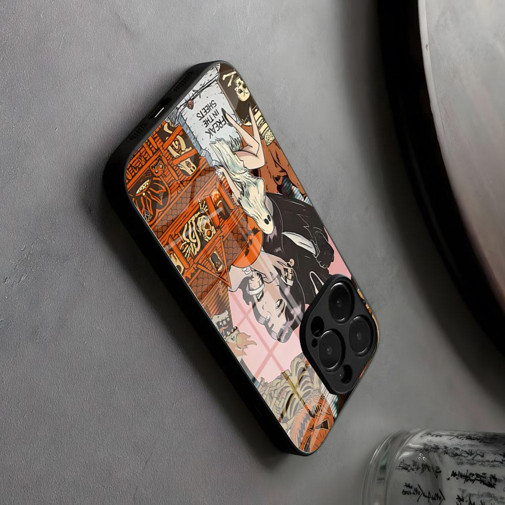 Счастливый Страшный Хэллоуин Чехол для Телефона Стекло Для IPhone17 Air 16 15 17 14 Pro Max 13 12 11 X Японская Анимация XS XR Plus Для Samsung