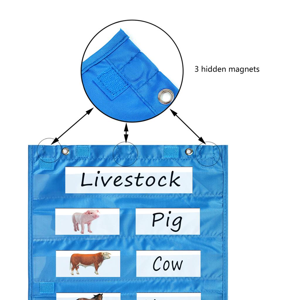 Magnetic Classroom Pocket Chart for Whiteboard Magnetic Pocket Chart for Daily Schedule Activity Class Demonstrations