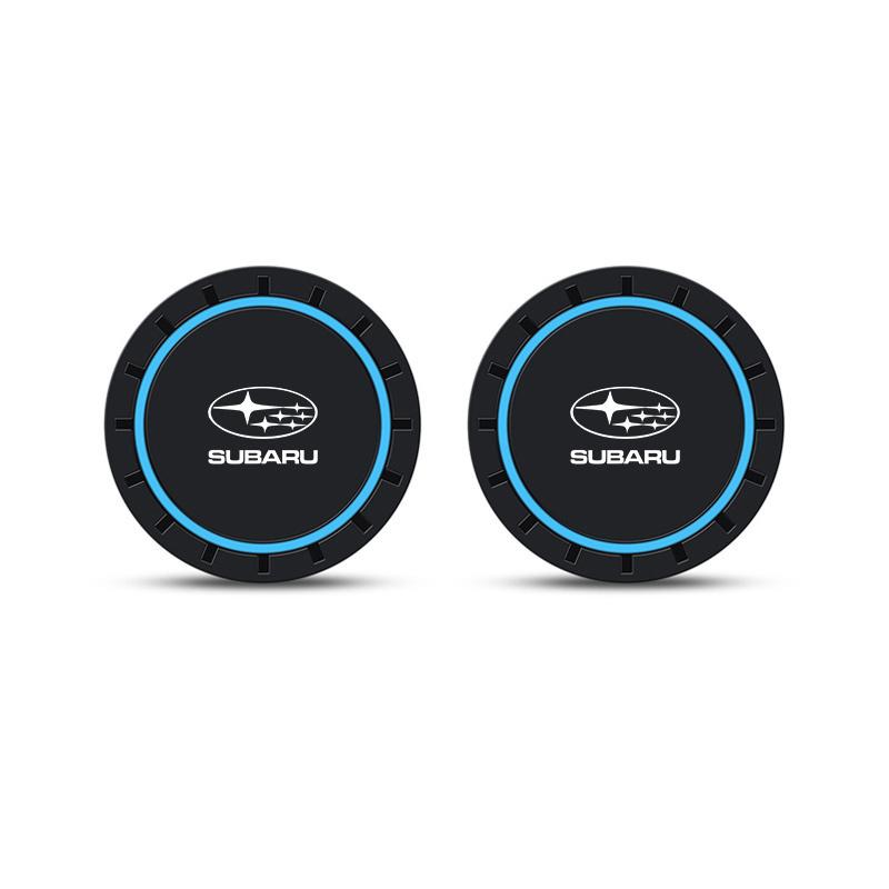 2PCS Silicone Car Coasters Water Cup Slot Non-Slip Mat Cup Mats Drink Pad For Subaru Forester XV STI Legacy BRZ Crosstrek Ascent hyu1