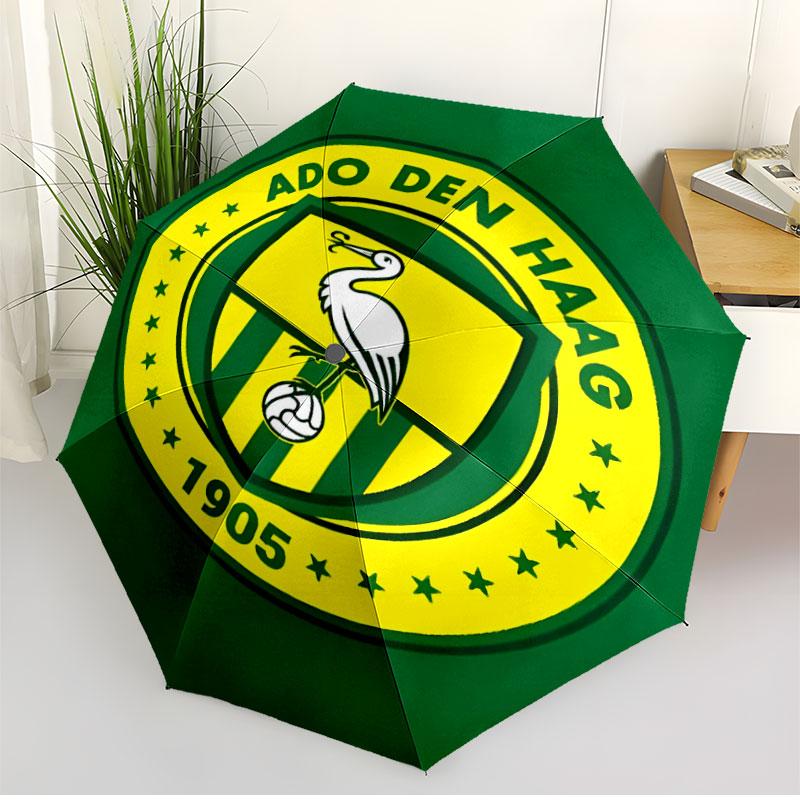 ADO Den Haag Print Automatic Open Close Umbrella, Portable Foldable Umbrella, for Outdoor Commute Camping Trip, Ideal Birthday Gift