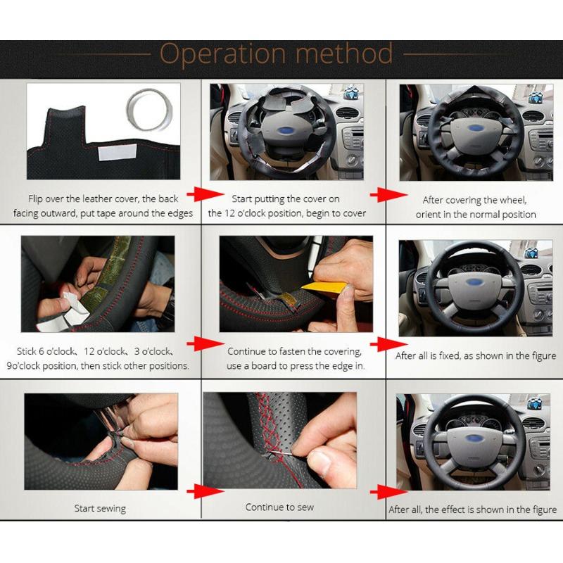 Hand-Sewn Alcantara Non-slip Suede Nappa Leather Car Steering Wheel Cover Wrap for BYD Formula Leopard 5 Interior Accessories