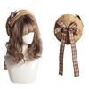Bowknot Beret Hat for Female Joker Girls Lolita Style Octagonal Hat Lady Chauffeur Hat Cosplay Beanie Cap Cool Headdress