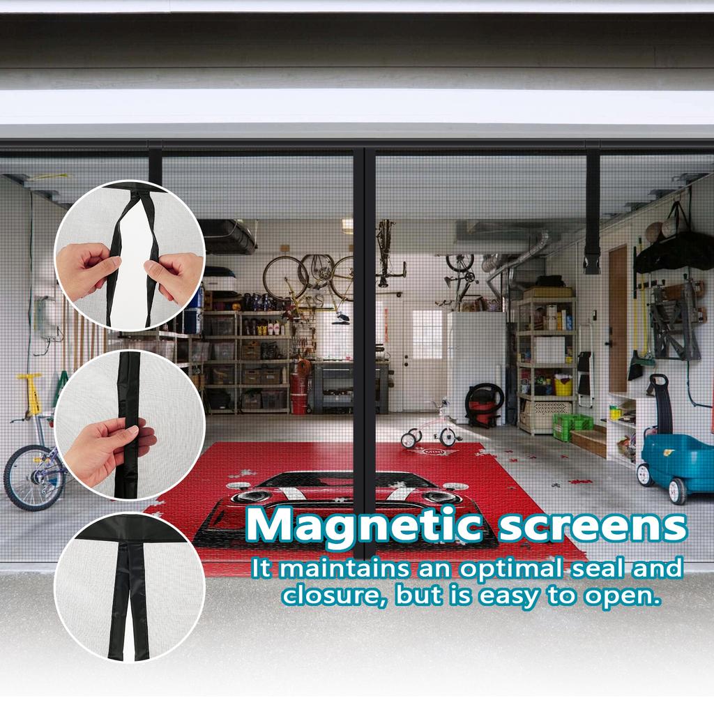 Магнитная дверная сетка Летняя магнитная шторка-сетка 16X7 футов Магнитные гаражные экранные двери Москитная сетка на заказ для патио балкона