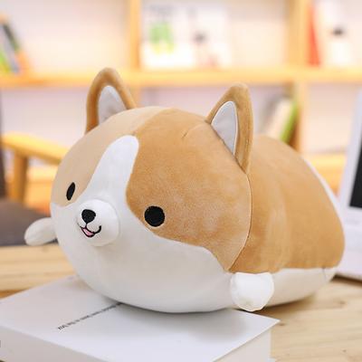 Плюшевая игрушка собака корги 35 см, милая мультяшная мягкая кукла-подушка, для мальчиков и девочек, антистресс, подушка, игрушки для детей