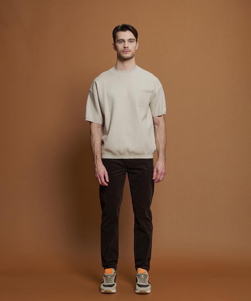 PANICALE Brown Regular Fit Three-Bone Corduroy Pants (Type A)