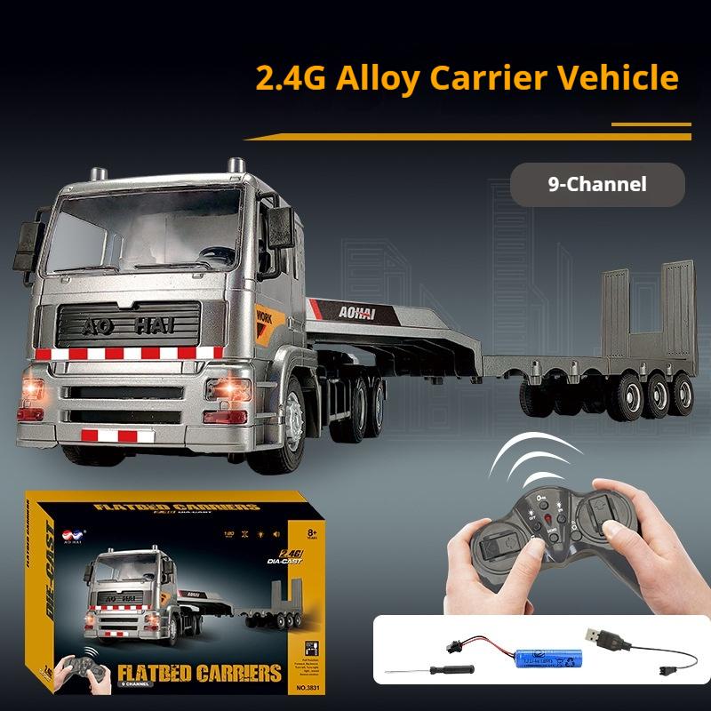 New Product 1:18 Scale 2.4G Remote Control Simulation Alloy Flat Truck Trailer Remote Control Boys' Holiday Gifts Toy
