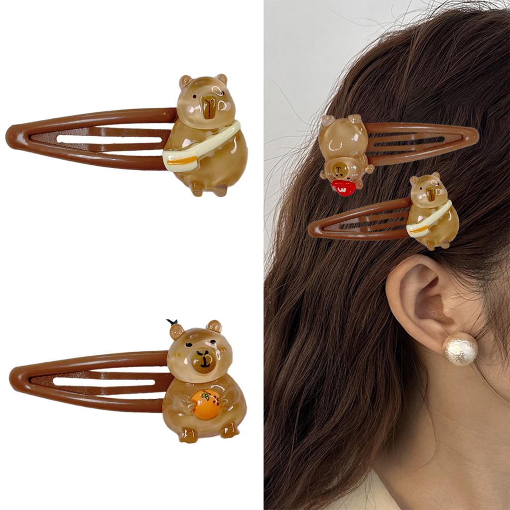 Cute Adorkable Cartoon Hair Clip Lovely Rodents Hair Clip Capybara Hairpins Barrettes Girls HairPins 2000s Trend