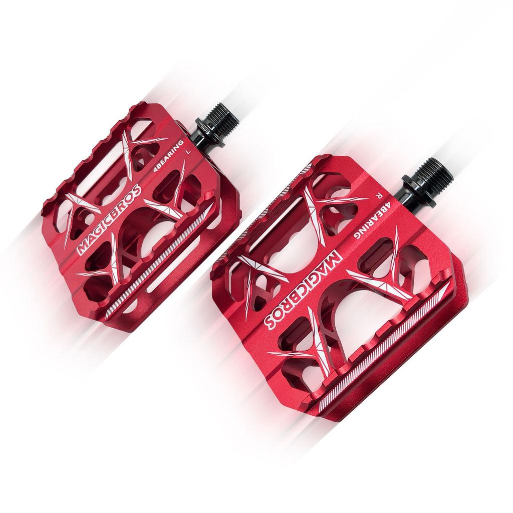 Aluminum-Magnesium Alloy 4-bearing Bicycle Pedal Hollow Pedal Cycling Equipment for Mountain Bike & Road Bike