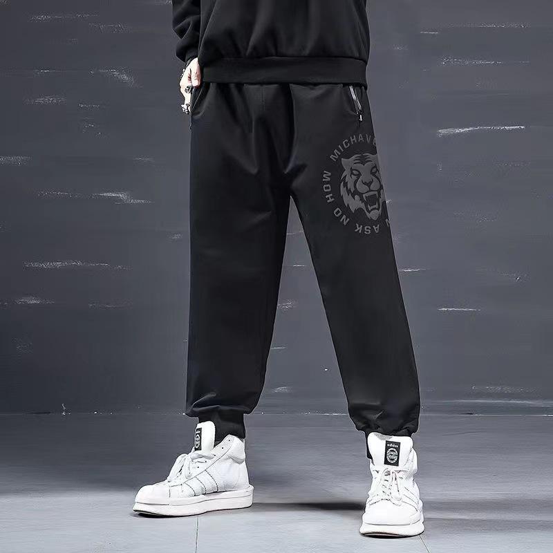 Plus Size Men's Casual Trousers: Trendy Cuffed, Loose-Fit, Flattering Sports Pants