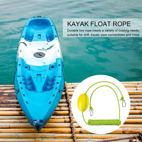 Буксировочный канат для каяка с буйком-маркером, ПВХ, карабин из нержавеющей стали, высокая видимость, сверхпрочный, дрифтовый носок, обвязка, нейлон