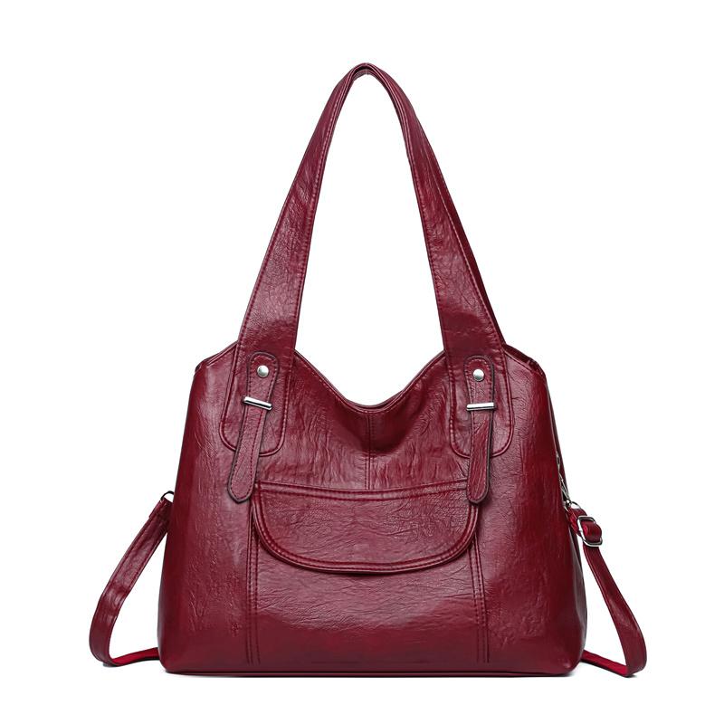 Женская сумка-тоут из мягкой кожи, сумка через плечо