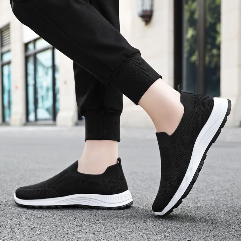 Повседневная обувь Весенняя мужская обувь Дышащие одинарные туфли на одну ногу Мягкая подошва Парная прогулочная обувь