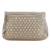 Star Studs Pouch Beige Leather Women Used