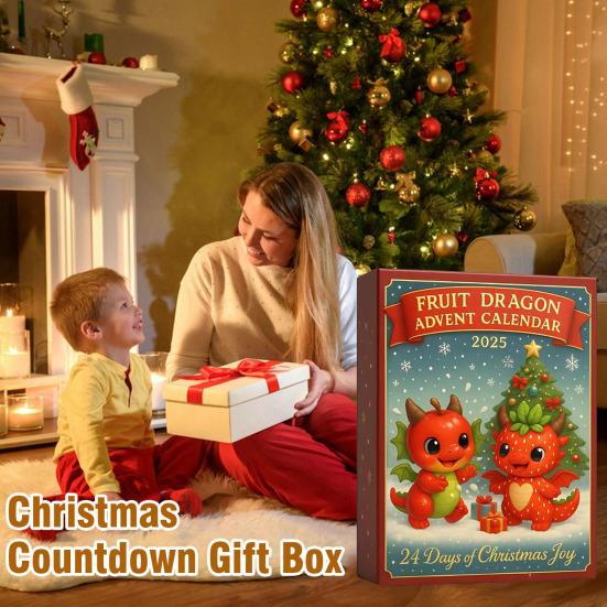 Рождественский фруктовый дракон Адвент-календарь 24 дня Коллекционная фигурка дракона Рождественский обратный отсчет