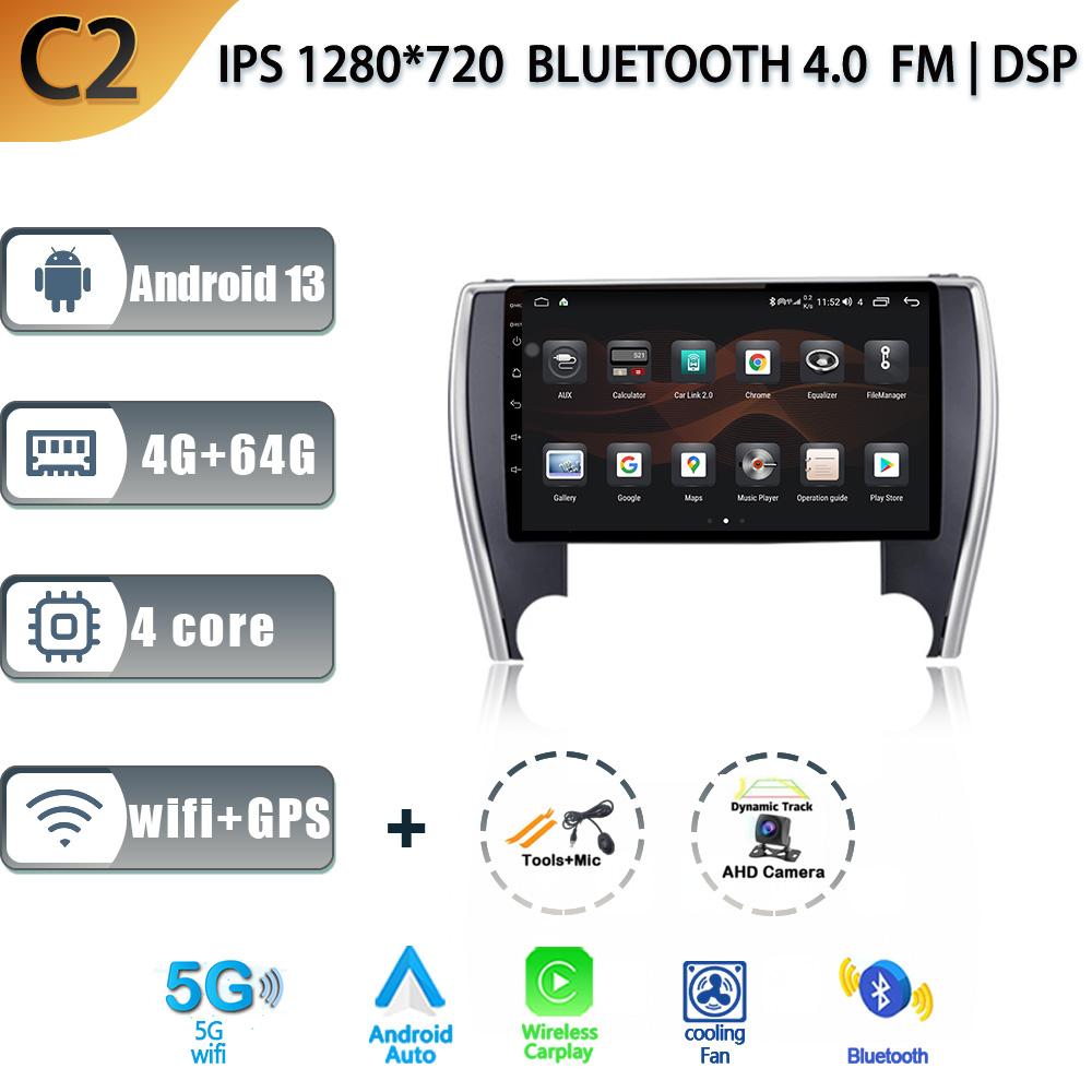 Для Toyota Camry 7 2014-2017 Android 13 автомобильный стерео блок мультимедиа радио 4G wifi GPS беспроводной Carplay 2 Din экран