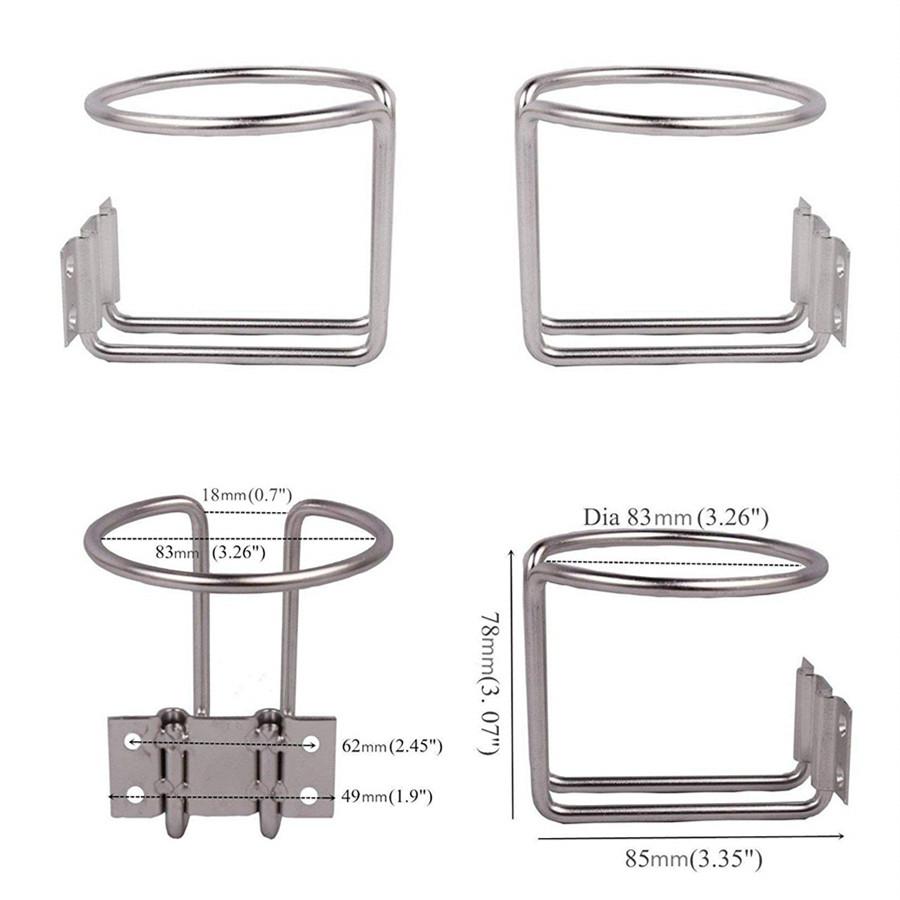2 Подстаканника-кольца из нержавеющей стали для лодки, для морской яхты, грузовика, дома на колесах, чемпионата мира