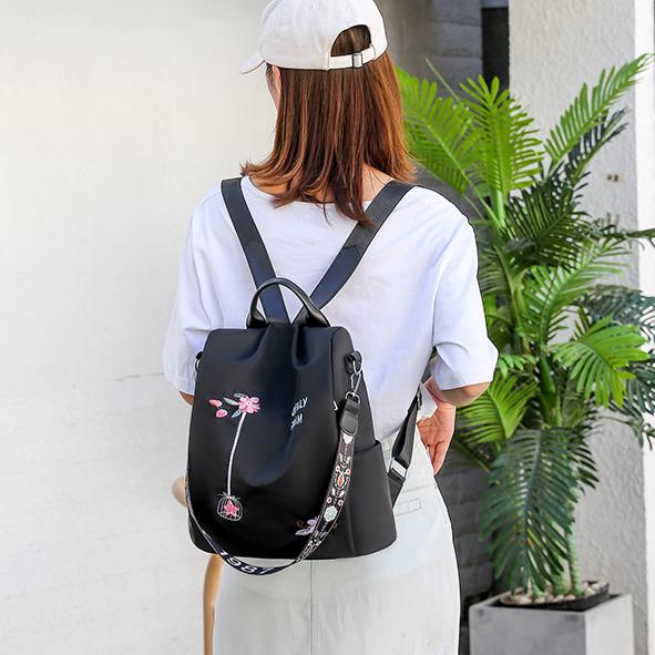 Водонепроницаемый оксфордский женский рюкзак, модные противоугонные женские рюкзаки, школьная сумка с вышивкой, высококачественный рюкзак большой вместимости