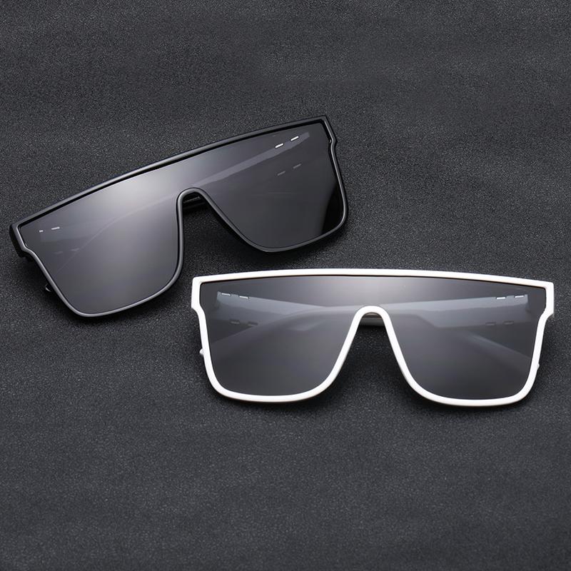 New Fashion Large Frame Sunglasses Luxury Design One Piece True Film Eyewear Classic Outdoor Beach Sun Glasses Uv400