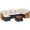 VidaXL Salon de Jardin avec Coussins 8 pcs, Canapés de Terrasse, Ensemble de Meubles de Patio, Mobilier d'Extérieur, Noir 3227876
