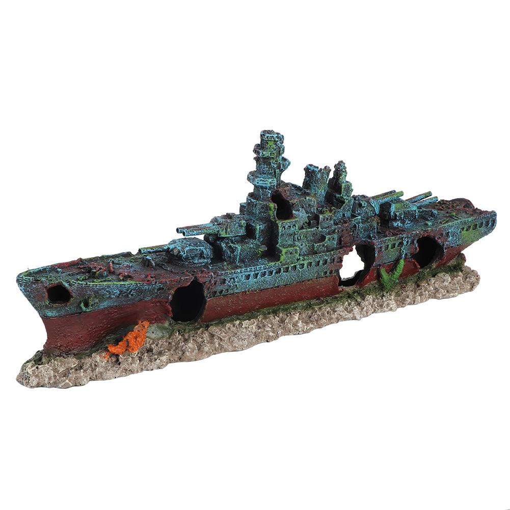 Смола затонувшая лодка затонувший линкор военный корабль аквариум украшение пещера