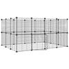 3114044 vidaXL Pet Cage with 28 Panels and Door Black 35x35 Cm