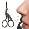 Stainless Steel Hair Scissors - Enhanced Safety Round Tip Stork Scissors for Precise Eyebrow, Nose, Beard & Ear Hair Trimming