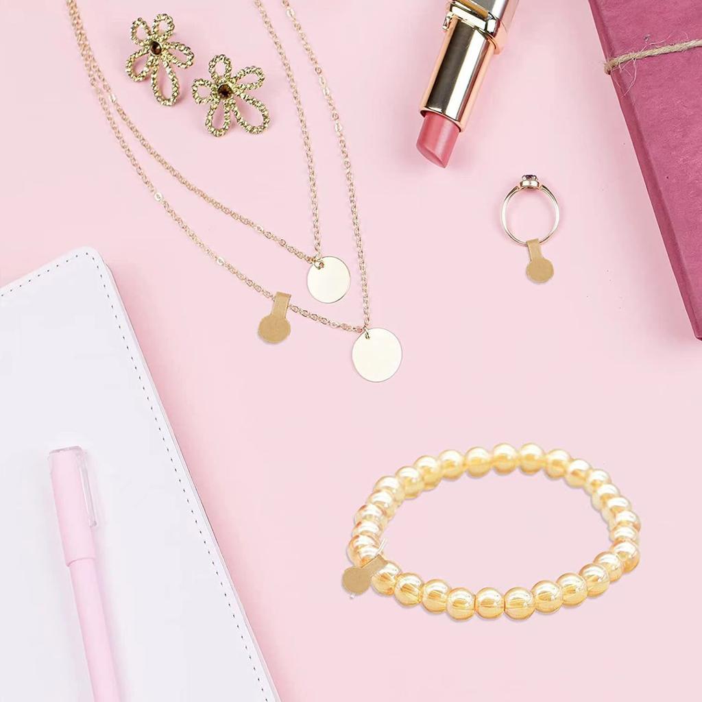 500 Pcs Portable Jewelry Price Tag Self Adhesive Barbell Stickers Kraft Paper Labels Ring Bracelet Jewelry Tags