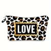 1 шт. Косметичка-клатч с леопардовым принтом и надписью Love, Женская ручная сумка, Дорожная портативная сумка для хранения косметики, Подарок на День святого Валентина
