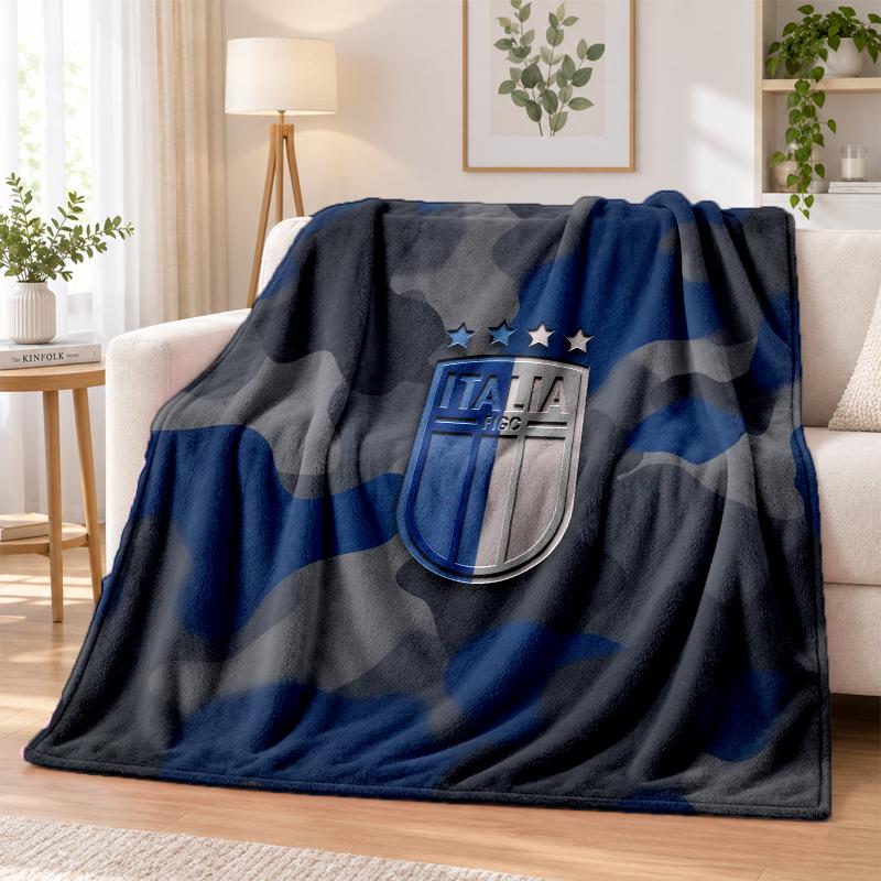 Italy Football Printed Flannel Blanket Warm Comfort Bed Throw For Indoor Home Decoration