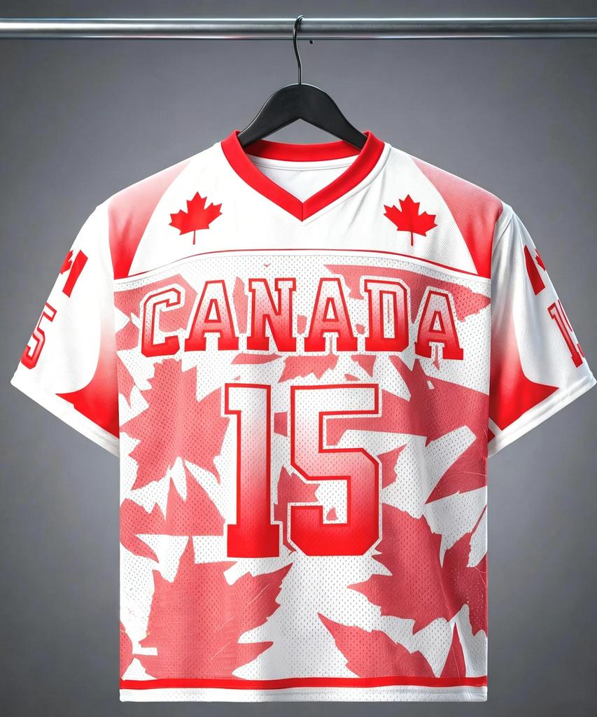 Canada #15 Soccer Jersey Men Red Maple Leaf Printed Short Sleeve Sportswear Canadian Flag Casual Training T-shirt