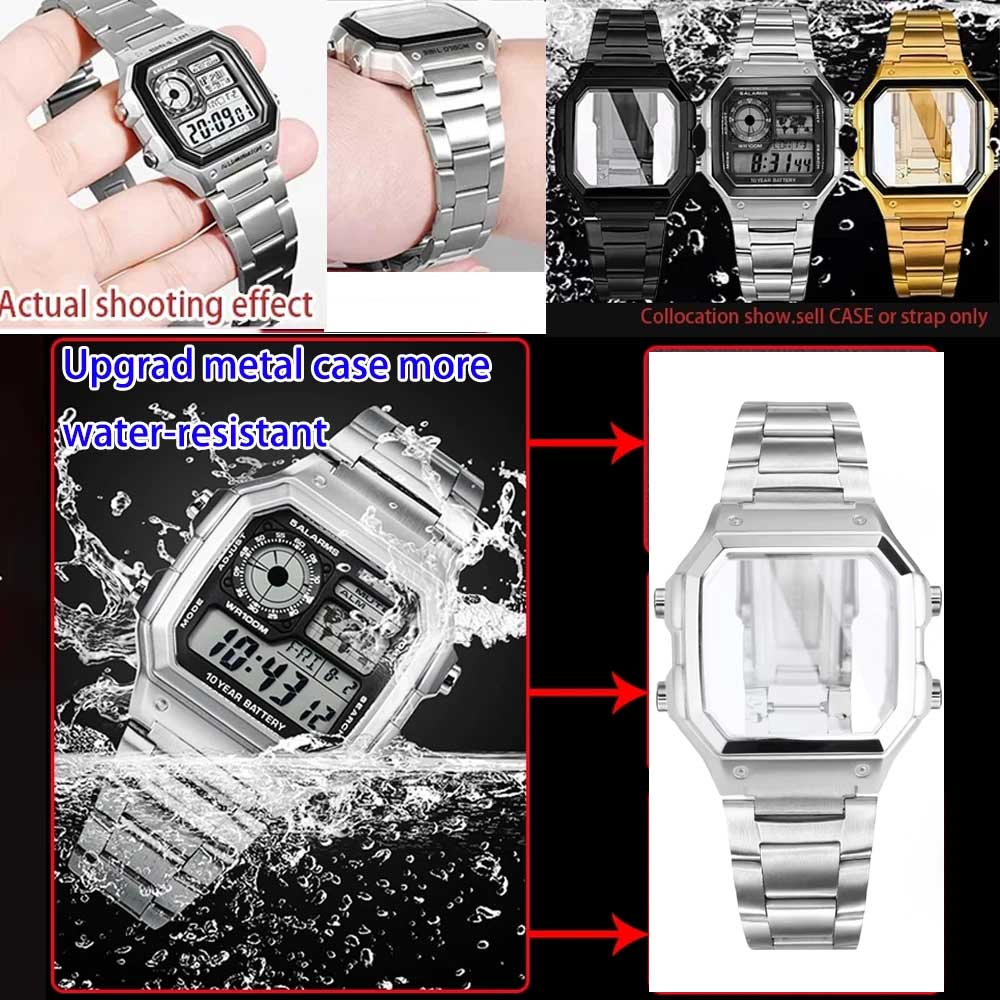 Обновленный полностью металлический корпус Модный Для Casio AE1200 комплект для модификации Модифицированный 3299 AE-1200 рамка ремешок нержавеющая сталь Аксессуары для ремешка часов