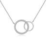 Ожерелье с двумя кольцами для женщин с разносторонней индивидуальностью и подвеской в виде переплетенных двух кругов
