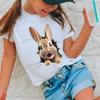 Топы для детей 3D милый кролик принт футболка мода популярная круглый вырез футболка мальчики девочки креативный кролик короткий рукав пасхальная футболка