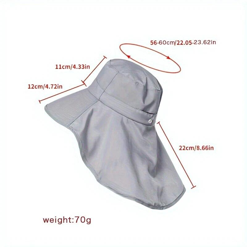 Летняя уличная панама для женщин, пляжная шляпа от солнца с защитой от ультрафиолета, однотонная рыбацкая кепка с широкими полями и шейным клапаном