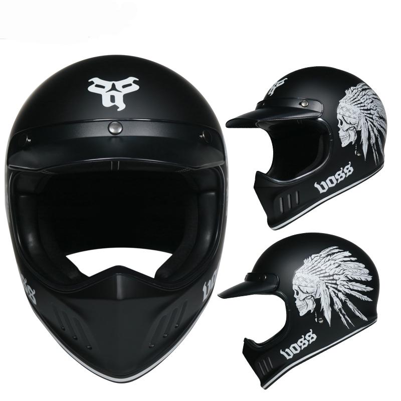 Винтажный полнолицевой шлем Cafe Racer для мотоцикла, ретро-шлем Casco de Moto, одобренный DOT, шлем Capacete Jet для мотоцикла