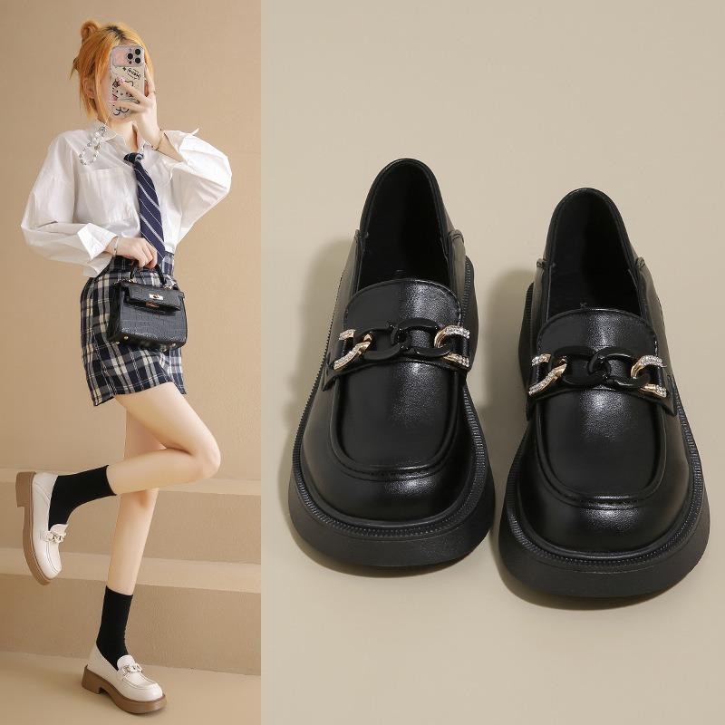 Women's New Summer Single Shoes Thick Sole Soft Sole Small Leather Shoes Thick Heel Breathable