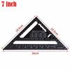 7/12inch Metric Aluminum Alloy Triangle Angle Ruler Protractor Woodworking Measurement Tool 30cm Quick Read Square Layout Gauge