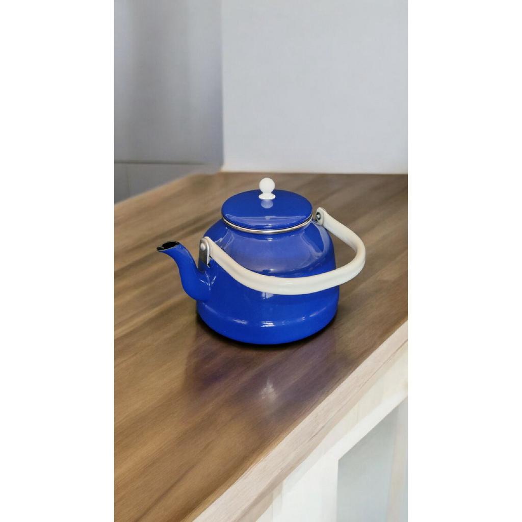 Эмалированный чайник для кофе с травами, чая, 3,5 литра, с верхней ручкой, красный, винтажный