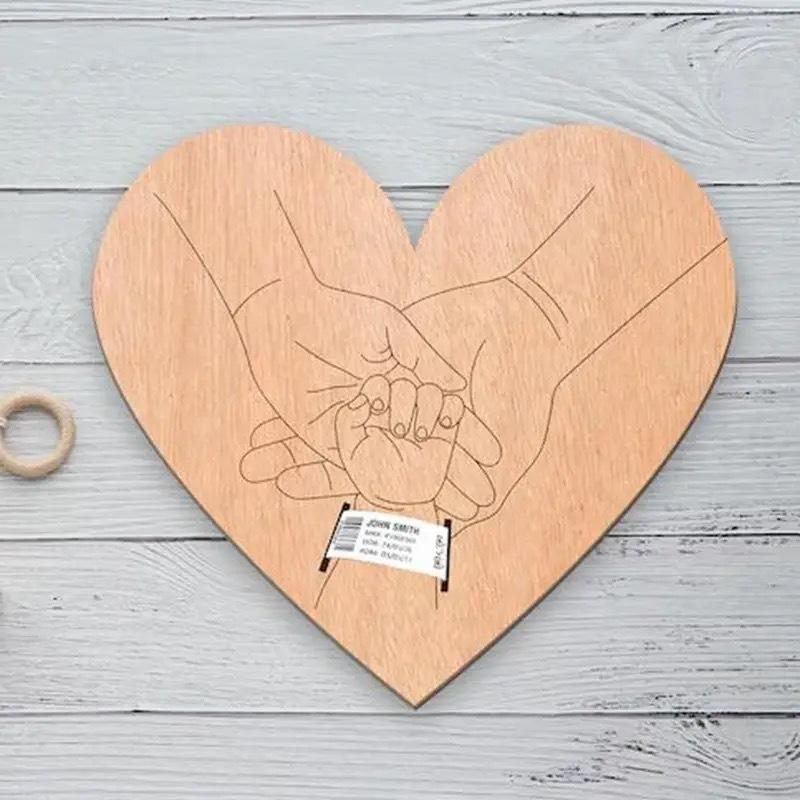 Newborn Baby Wristband Carved Wooden Art Deco Sign - Multi-Purpose Wall Decor For All Mounting Types Timeless Baby Idea Gift