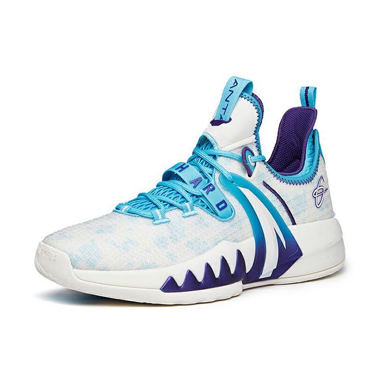 Anta Баскетбольные кроссовки GH2 Hayward прочные нескользящие с низким верхом мужские кроссовки белые синие фиолетовые 112131103-11