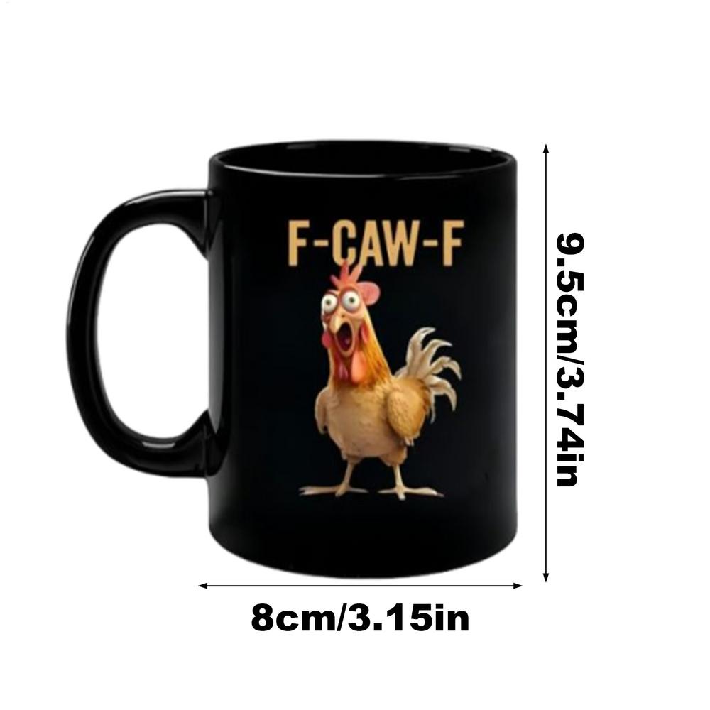 Забавная кружка F-Caw-F Курица FCAWF Керамическая кружка для кофе в деревенском стиле Забавная кружка для чая с животными Подарок для женщин мужчин