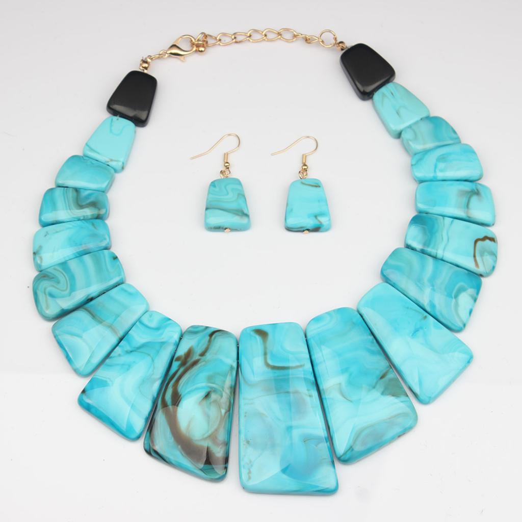 Exaggerated Retro Personalized Necklace Earrings Set Women'S Jewelry Yiwu