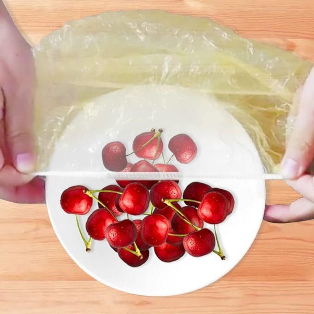 60Pcs Clear Food Storage Covers Disposable Wrap Bowl Covers Durable Dish Plate Covers Household