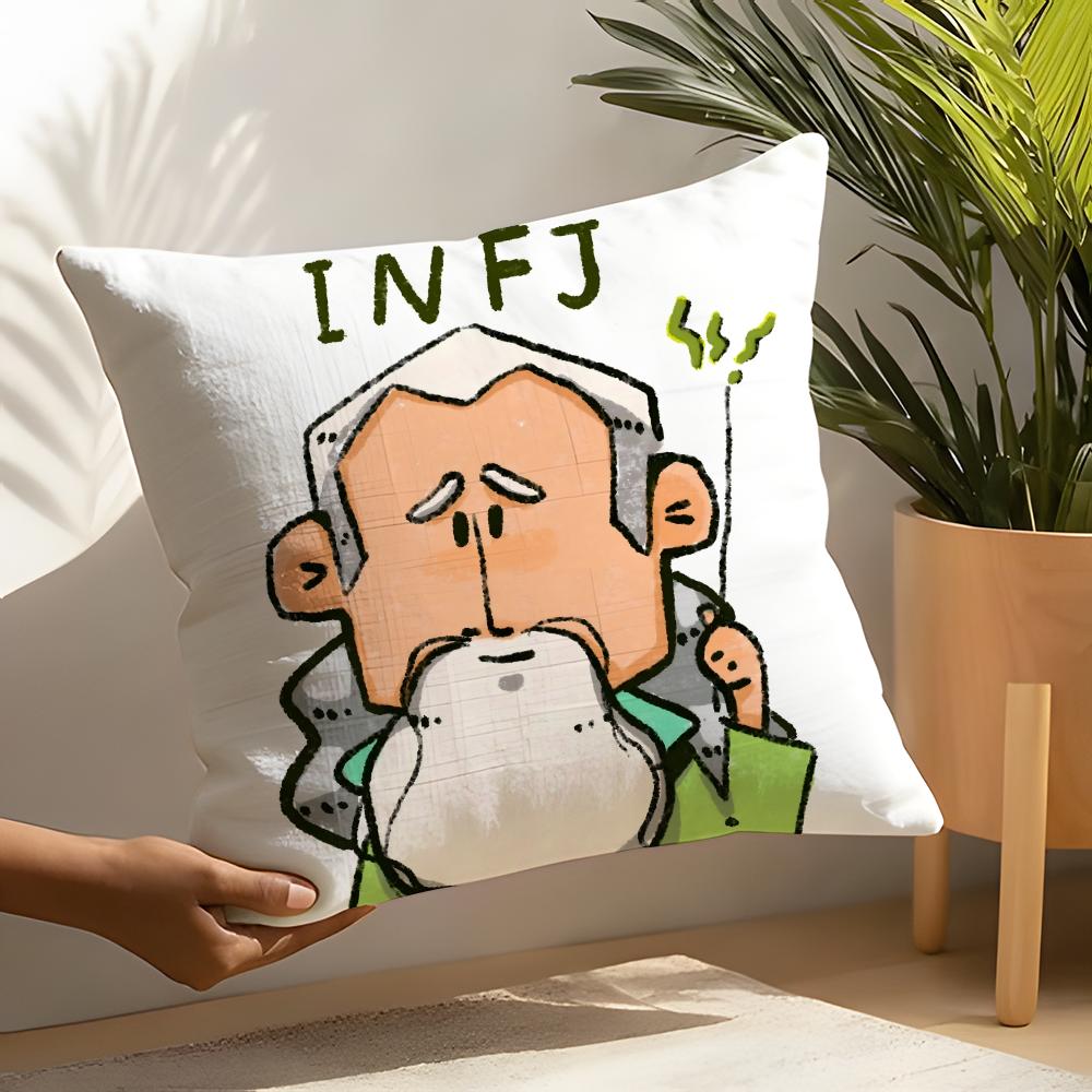 Самоцентричная наволочка MBTI Декор для дома и гостиной Льняные наволочки Чехол для подушки