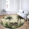 Круглый ковер с принтом тропических растений, семейная гостиная, спальня, ванная комната, напольный коврик, ковер для украшения пола