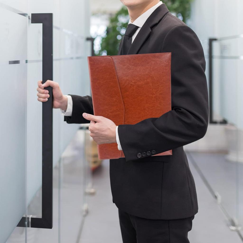 VANRA Органайзер для папок-файлов Папки-файлы из ПУ-кожи Держатель для документов Проектные карманы с магнитной кнопкой и внутренним карманом для формата A4 Letter