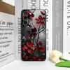 Ретро Художественный Чехол для Телефона с Рисунком Красных Цветов и Цветов Сливы для Samsung Galaxy S25 S24+ S23 Ultra S22 Plus S21 FE M53 Мягкие Чехлы