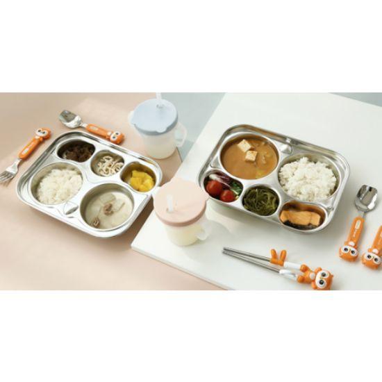 Edison Friends Owl Stainless Steel Meal Tray - 580ml (2 Piece Set)