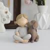 Creative Resin Handicraft Decoration for Home Bedroom Tabletop Figure Sculpture and Decoration of Little Girls and Dogs