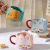 Cartoon Cute Bear with Animal Ceramic Cup Park Mug High Looking Water Cup for Girls Couple Cup